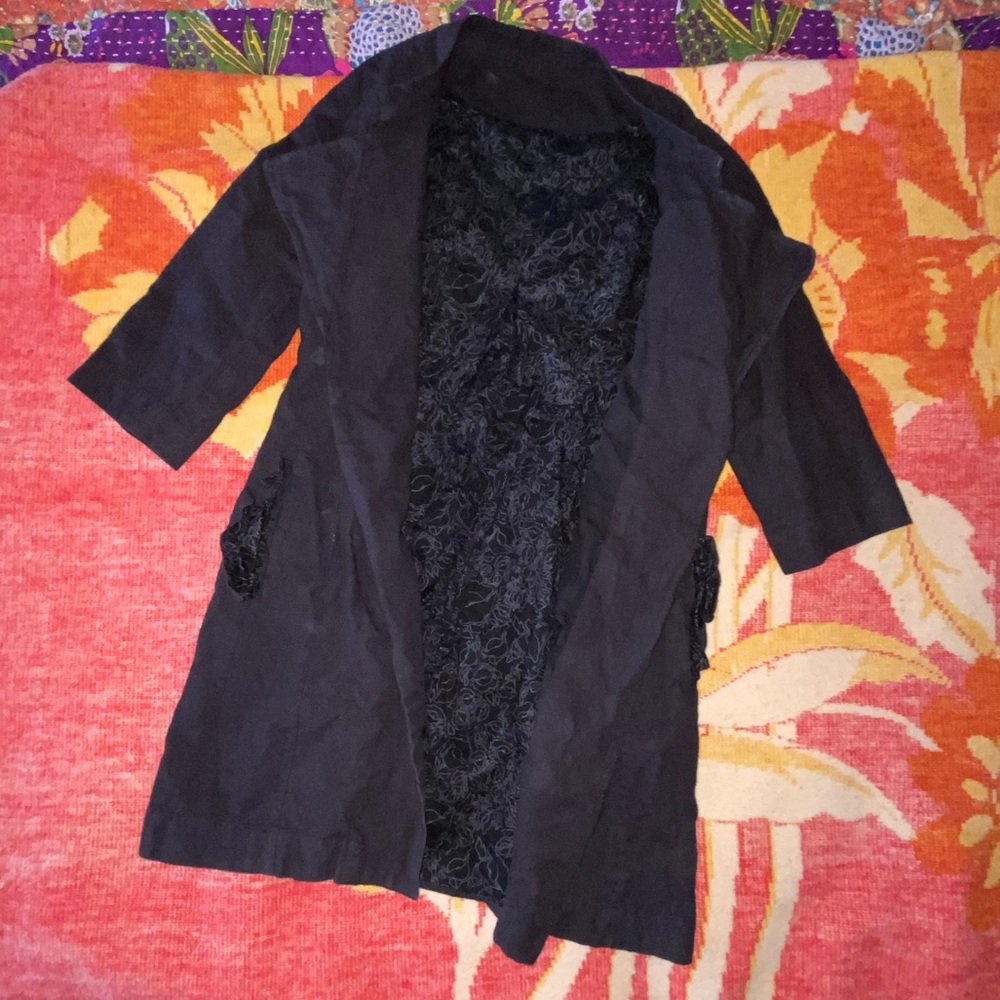 Organic cotton and hemp black coat